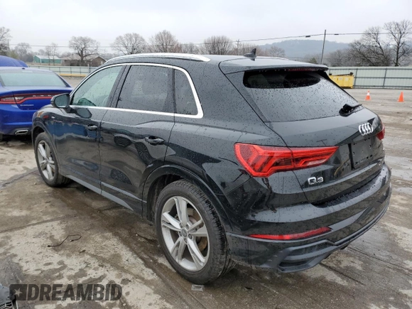 2020 Audi Q3 S line Premium with VIN WA1DECF3XL1016155, listed as a Copart auction lot 37987063 with 38,409 mi miles. Bid and sale history available at carsss.com. Image 2.