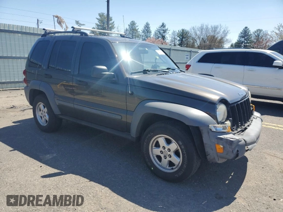 2005 Jeep Liberty Sport with VIN 1J4GL48KX5W602969, listed as a Copart auction lot 53371155 with 134,441 mi miles and Salvage Title. Bid and sale history available at DreamBid. Image 4.