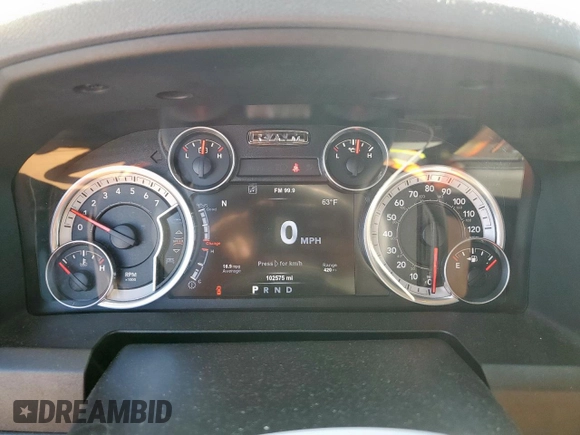 2015 Ram 1500 Big Horn with VIN 1C6RR7LG9FS526551, listed as a Copart auction lot 47378025 with 102,575 mi miles and Salvage title. Bid and sale history available at DreamBid. Image 9.