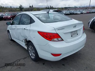 2013 Hyundai Accent GLS with VIN KMHCT4AE6DU291877, listed as a IAAI auction lot 41931876 with 136,781 mi miles. Bid and sale history available at carsss.com. Image 3.
