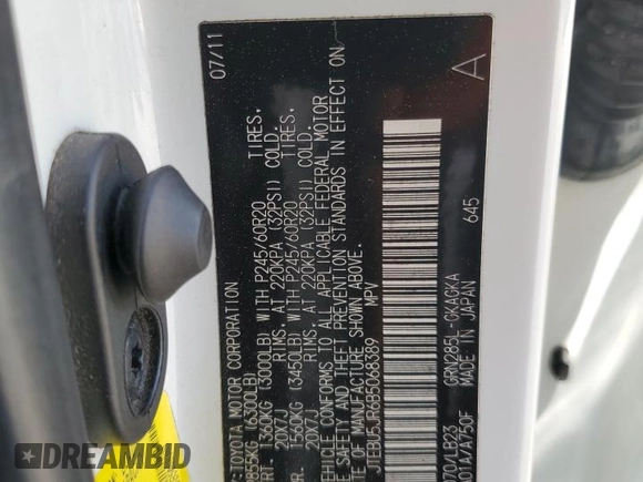 2011 Toyota 4Runner Trail z VIN JTEBU5JR6B5068389, wystawiony jako Copart lot #56274274 z przebiegiem 157 782 mil mil oraz Szkoda całkowita • Salvage title. Historia ofert i sprzedaży dostępna na DreamBid. Obrazek 12.