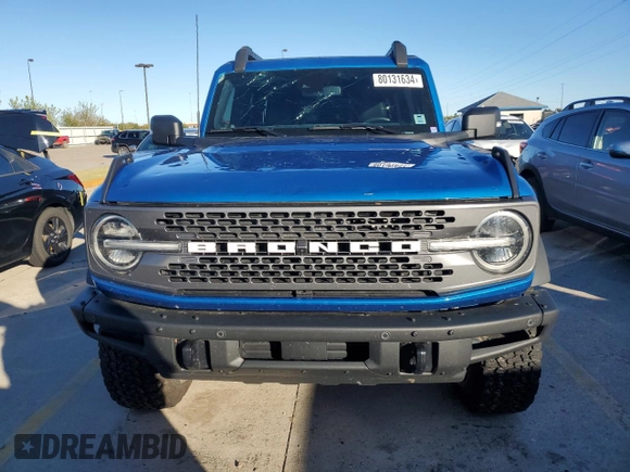 2021 Ford Bronco with VIN 1FMEE5DH7MLA63830, listed as a Copart auction lot 80131634 with 65,313 mi miles and Salvage Title. Bid and sale history available at carsss.com. Image 5.