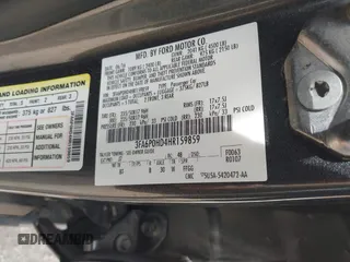 2017 Ford Fusion SE with VIN 3FA6P0HD4HR159859, listed as a IAAI auction lot 41931357 with 119,364 mi miles and . Bid and sale history available at DreamBid. Image 9.