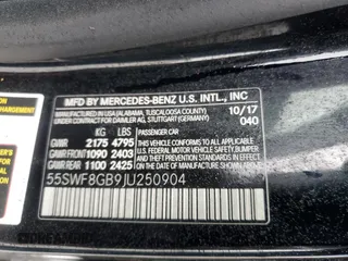 2018 Mercedes-Benz C 63 AMG with VIN 55SWF8GB9JU250904, listed as a Copart auction lot 51116445 with 88,023 mi miles and Clean title. Bid and sale history available at DreamBid. Image 12.