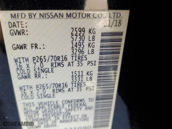 2018 Nissan Frontier SV V6 with VIN 1N6AD0ER5JN735090, listed as a Copart auction lot 47815115 with 67,357 mi miles and Salvage Title. Bid and sale history available at carsss.com. Image 14.
