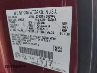 2004 Ford F-150 STX with VIN 1FTRX12W34NA24313, listed as a IAAI auction lot 41899722 with 250,381 mi miles. Bid and sale history available at carsss.com. Image 9.