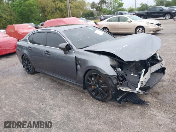 2014 Lexus GS 350 with VIN JTHBE1BL8E5038849, listed as a IAAI auction lot 35214694 with 102,788 mi miles. Bid and sale history available at carsss.com. Image 1.