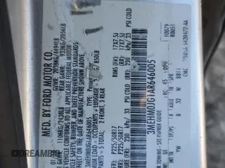 2010 Mercury Milan Premier с VIN 3MEHM0JG1AR646005, выставлен на аукционе Copart как лот 89200955 с пробегом 190 844 миль миль и Списание • Salvage title. История ставок и продаж доступна на DreamBid. Изображение 12.