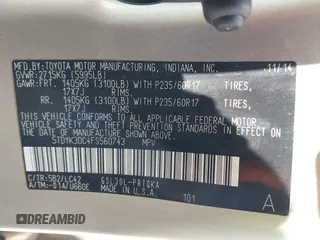 2015 Toyota Sienna XLE with VIN 5TDYK3DC4FS560743, listed as a IAAI auction lot 42488745 with 145,009 mi miles and . Bid and sale history available at DreamBid. Image 9.