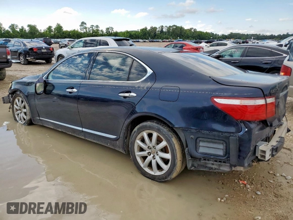 2007 Lexus LS 460 with VIN JTHBL46F175051764, listed as a Copart auction lot 58608215 with 178,084 mi miles and Salvage title. Bid and sale history available at DreamBid. Image 2.