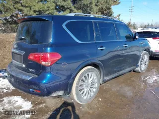 2017 Infiniti QX80 with VIN JN8AZ2ND2H9830413, listed as a IAAI auction lot 41635528 with 106,970 mi miles. Bid and sale history available at carsss.com. Image 4.