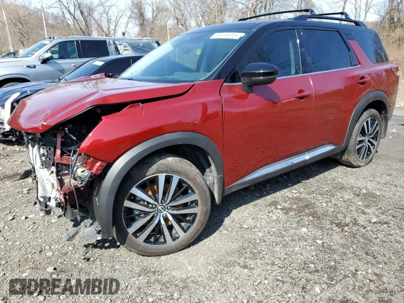 2024 Nissan Pathfinder Platinum with VIN 5N1DR3DK5RC291848, listed as a Copart auction lot 53316815 with 10,118 mi miles and Salvage title. Bid and sale history available at DreamBid. Image 1.