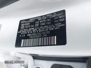 2025 Hyundai Elantra Limited z VIN KMHLN4DJ5SU134793, wystawiony jako IAAI lot #42044140 z przebiegiem 808 mil mil oraz . Historia ofert i sprzedaży dostępna na DreamBid. Obrazek 9.