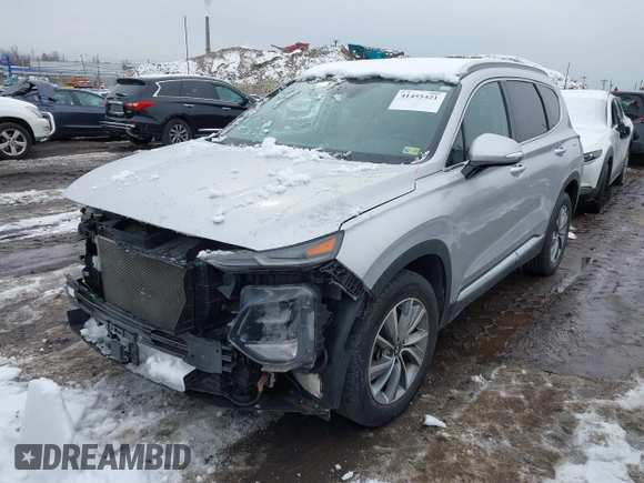 2019 Hyundai Santa Fe Ultimate with VIN 5NMS5CAD1KH000394, listed as a IAAI auction lot 41455421 with 42,886 mi miles and . Bid and sale history available at DreamBid. Image 20.