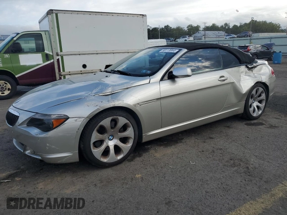 2005 BMW 6 Series 645Ci with VIN WBAEK734X5B325738, listed as a Copart auction lot 68113044 with 92,977 mi miles and Salvage Title. Bid and sale history available at carsss.com. Image 1.