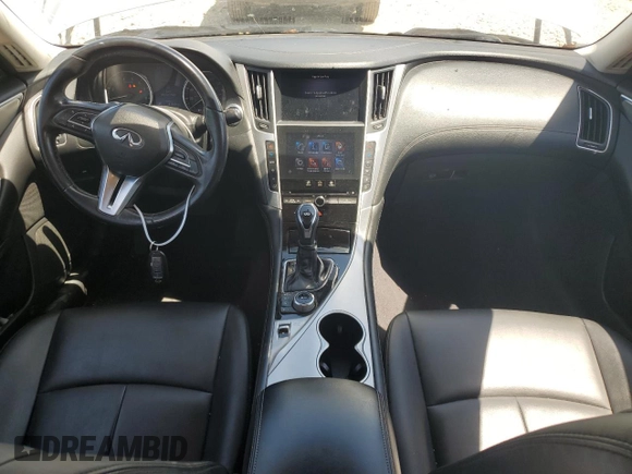 2020 Infiniti Q50 Luxe with VIN JN1EV7AP2LM206478, listed as a Copart auction lot 52790755 with 93,569 mi miles and Salvage title. Bid and sale history available at DreamBid. Image 8.