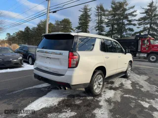 2021 Chevrolet Tahoe Premier with VIN 1GNSKSKD4MR111013, listed as a Copart auction lot 41960855 with 124,443 mi miles and Clean Title. Bid and sale history available at carsss.com. Image 3.