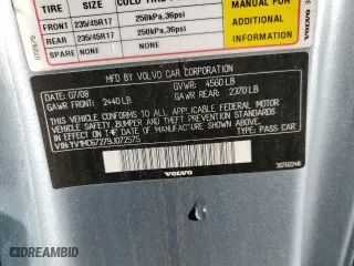 2009 Volvo C70 with VIN YV1MC67279J072575, listed as a Copart auction lot 82661954 with 42,655 mi miles and Non Repairable. Bid and sale history available at carsss.com. Image 12.