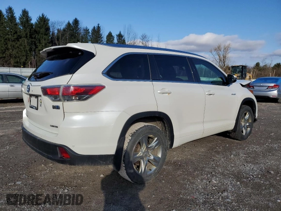 2015 Toyota Highlander Hybrid Limited with VIN 5TDDCRFH0FS010012, listed as a Copart auction lot 49956765 with 0 mi miles and Salvage Title. Bid and sale history available at carsss.com. Image 3.