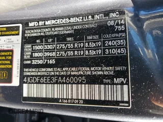 2015 Mercedes-Benz GL-Class GL 450 with VIN 4JGDF6EE3FA460095, listed as a Copart auction lot 80662313 with 112,710 mi miles. Bid and sale history available at carsss.com. Image 14.