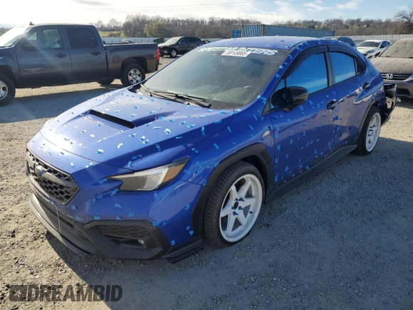 2022 Subaru WRX Premium with VIN JF1VBAH61N8007312, listed as a Copart auction lot 89149885 with 38,594 mi miles and Salvage Title. Bid and sale history available at carsss.com. Image 1.