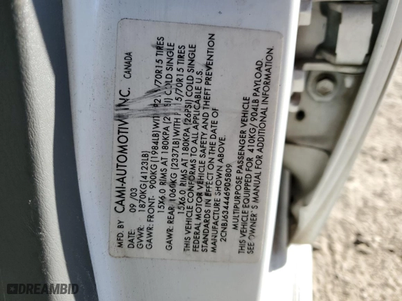 2004 Chevrolet Tracker LT with VIN 2CNBJ634446905809, listed as a Copart auction lot 42042875 with NaN miles and Salvage Title. Bid and sale history available at carsss.com. Image 16.