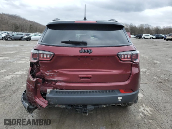 2021 Jeep Compass Latitude with VIN 3C4NJDBB8MT547390, listed as a Copart auction lot 50495215 with 103,874 mi miles and Salvage title. Bid and sale history available at DreamBid. Image 6.