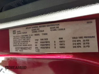 2004 Chevrolet Colorado LS Z71 with VIN 1GCDT196348221427, listed as a IAAI auction lot 41546971 with 114,467 mi miles. Bid and sale history available at carsss.com. Image 9.