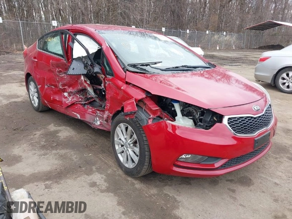 2014 Kia Forte EX with VIN KNAFX4A80E5052317, listed as a IAAI auction lot 41666942 with 65,263 mi miles. Bid and sale history available at carsss.com. Image 1.