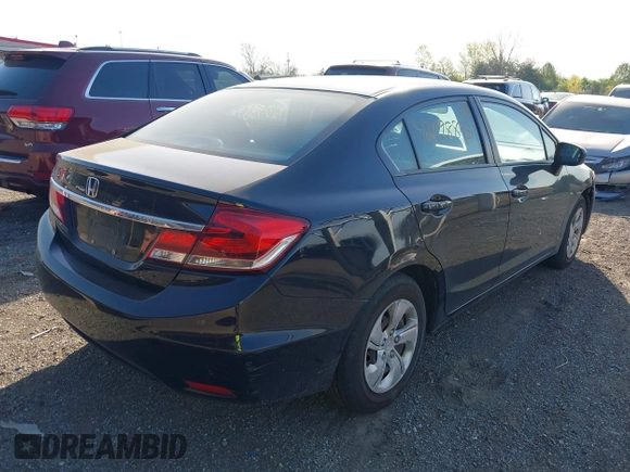 2014 Honda Civic Sedan LX with VIN 2HGFB2F55EH532657, listed as a IAAI auction lot 42098893 with 156,535 mi miles. Bid and sale history available at carsss.com. Image 4.