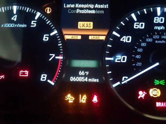 2019 Acura ILX w/Premium Pkg with VIN 19UDE2F71KA010585, listed as a IAAI auction lot 41282658 with 60,854 mi miles. Bid and sale history available at carsss.com. Image 7.