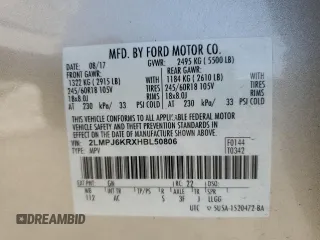 2017 Lincoln MKX Select z VIN 2LMPJ6KRXHBL50806, wystawiony jako Copart lot #66912774 z przebiegiem 90 864 mil mil oraz Szkoda całkowita • Salvage title. Historia ofert i sprzedaży dostępna na DreamBid. Obrazek 15.
