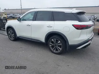 2023 Infiniti QX60 Luxe with VIN 5N1DL1FS1PC368974, listed as a IAAI auction lot 42543503 with 21,646 mi miles and . Bid and sale history available at DreamBid. Image 3.