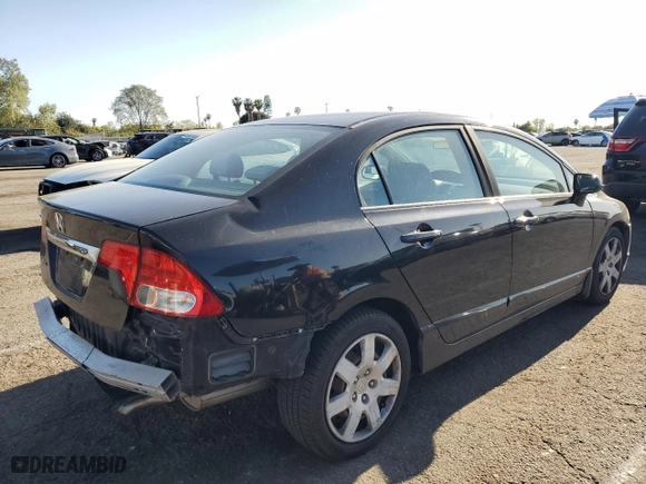2009 Honda Civic Sdn LX with VIN 19XFA16579E050351, listed as a Copart auction lot 51865105 with 198,395 mi miles and Salvage Title. Bid and sale history available at carsss.com. Image 3.