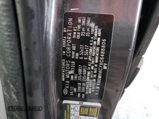 2012 Kia Sedona EX with VIN KNDMH4C7XC6488806, listed as a Copart auction lot 39989144 with 186,622 mi miles and Salvage Title. Bid and sale history available at carsss.com. Image 13.