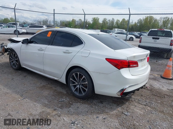 2018 Acura TLX w/Technology Pkg with VIN 19UUB2F58JA004966, listed as a IAAI auction lot 42035498 with 54,124 mi miles. Bid and sale history available at carsss.com. Image 3.