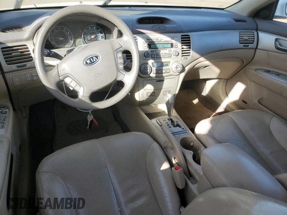 2007 Kia Optima EX with VIN KNAGE124075130358, listed as a Copart auction lot 44270255 with 120,132 mi miles and Salvage Title. Bid and sale history available at carsss.com. Image 8.