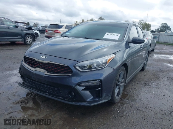 2021 Kia Forte GT-Line with VIN 3KPF34AD4ME268945, listed as a IAAI auction lot 41797258 with 39,232 mi miles. Bid and sale history available at carsss.com. Image 2.