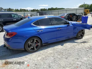 2020 Genesis G70 3.3T with VIN KMTG34LE7LU058061, listed as a Copart auction lot 57534815 with 76,885 mi miles and Salvage title. Bid and sale history available at DreamBid. Image 3.