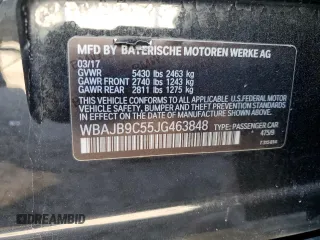 2018 BMW 5 Series M550i xDrive with VIN WBAJB9C55JG463848, listed as a Copart auction lot 48485765 with 47,078 mi miles and Salvage Title. Bid and sale history available at carsss.com. Image 12.