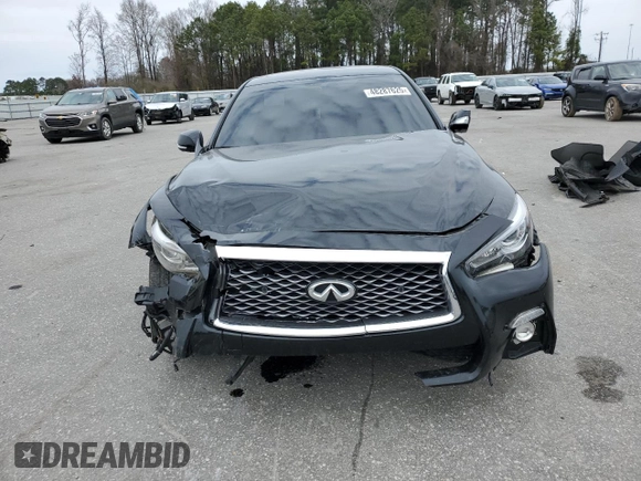 2018 Infiniti Q50 RED SPORT 400 with VIN JN1FV7AR5JM481734, listed as a Copart auction lot 48287625 with 0 mi miles and Salvage Title. Bid and sale history available at carsss.com. Image 5.
