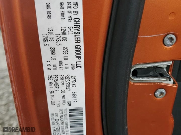 2011 Dodge Journey Mainstreet with VIN 3D4PG1FG8BT554819, listed as a Copart auction lot 51067565 with 150,457 mi miles and Salvage Title. Bid and sale history available at carsss.com. Image 13.