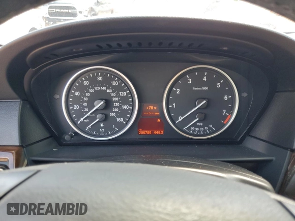 2009 BMW 5 Series 528i with VIN WBANU53579C120532, listed as a Copart auction lot 54745385 with 200,789 mi miles and Clean Title. Bid and sale history available at carsss.com. Image 9.