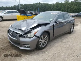 2015 Infiniti Q50 with VIN JN1BV7APXFM342123, listed as a Copart auction lot 58761595 with 88,260 mi miles and Salvage title. Bid and sale history available at DreamBid. Image 1.