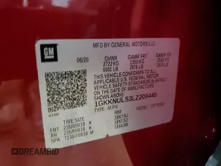 2020 GMC Acadia SLT z VIN 1GKKNULS3LZ209445, wystawiony jako Copart lot #56523835 z przebiegiem 51 733 mil mil oraz Szkoda całkowita • Salvage title. Historia ofert i sprzedaży dostępna na DreamBid. Obrazek 14.