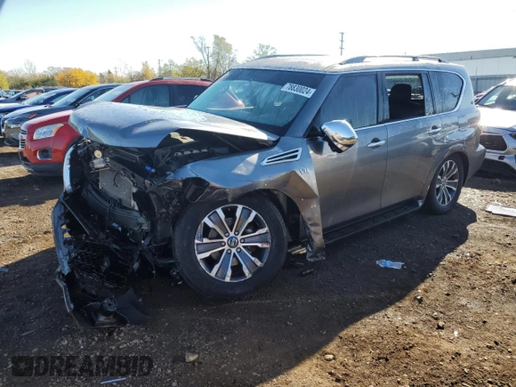 2019 Nissan Armada SV with VIN JN8AY2NC3K9580617, listed as a Copart auction lot 78830024 with 106,872 mi miles and Salvage Title. Bid and sale history available at carsss.com. Image 1.