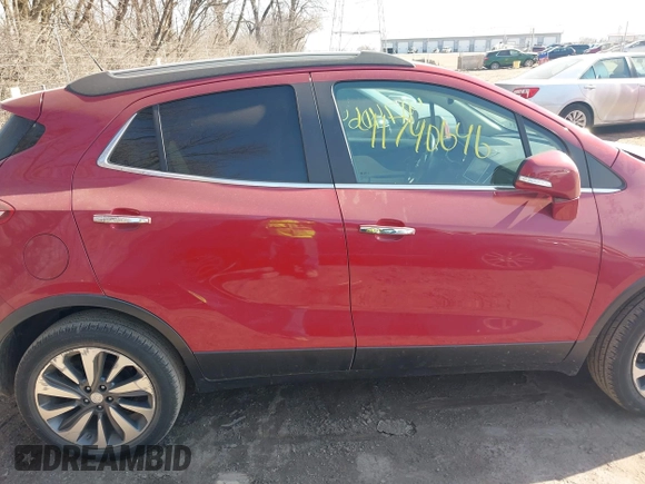 2019 Buick Encore Essence with VIN KL4CJGSM8KB955522, listed as a IAAI auction lot 41740646 with 56,647 mi miles and . Bid and sale history available at DreamBid. Image 13.