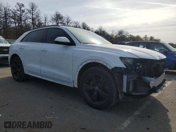 2022 Audi Q8 Premium Plus with VIN WA1BVBF1XND010860, listed as a Copart auction lot 43345745 with 34,568 mi miles and Salvage Title. Bid and sale history available at carsss.com. Image 4.