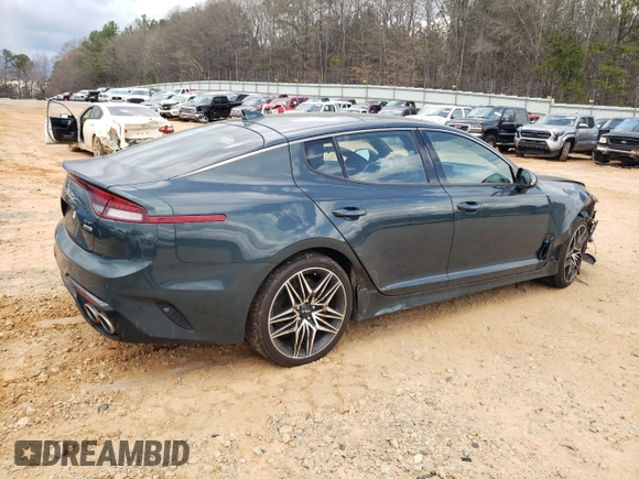 2022 Kia Stinger GT1 with VIN KNAE45LC1N6109985, listed as a Copart auction lot 48820235 with 42,012 mi miles and Salvage Title. Bid and sale history available at DreamBid. Image 3.