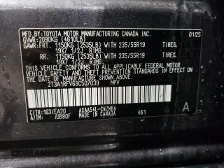 2025 Toyota RAV4 XLE Premium with VIN 2T3A1RFV6SC507039, listed as a Copart auction lot 54594125 with 7,962 mi miles and Salvage title. Bid and sale history available at DreamBid. Image 13.